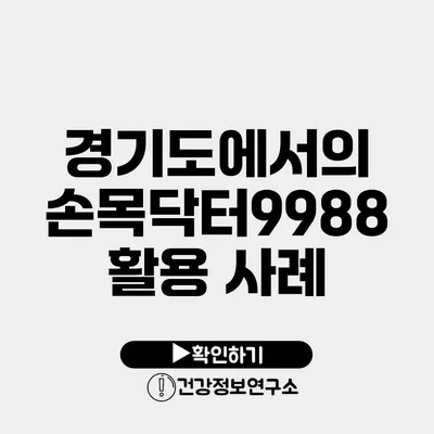 경기도에서의 손목닥터9988 활용 사례