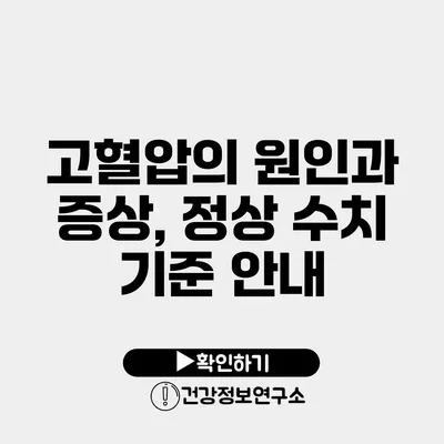 고혈압의 원인과 증상, 정상 수치 기준 안내