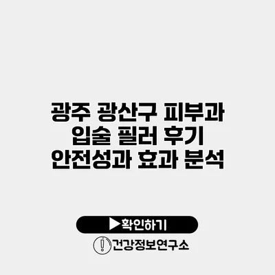 광주 광산구 피부과 입술 필러 후기 안전성과 효과 분석