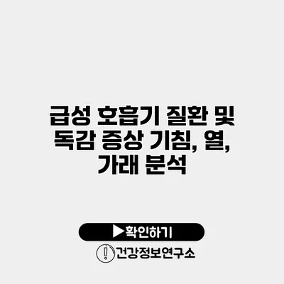 급성 호흡기 질환 및 독감 증상 기침, 열, 가래 분석