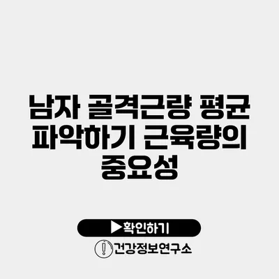 남자 골격근량 평균 파악하기 근육량의 중요성