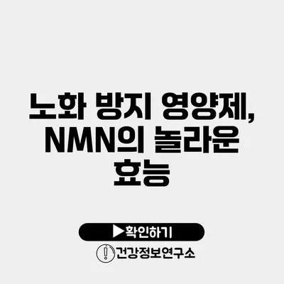 노화 방지 영양제, NMN의 놀라운 효능