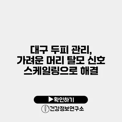 대구 두피 관리, 가려운 머리 탈모 신호 스케일링으로 해결