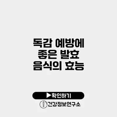 독감 예방에 좋은 발효 음식의 효능