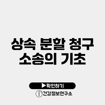 상속 분할 청구 소송의 기초