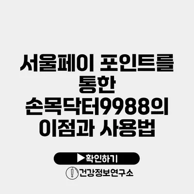 서울페이 포인트를 통한 손목닥터9988의 이점과 사용법