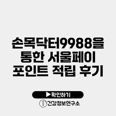 손목닥터9988을 통한 서울페이 포인트 적립 후기