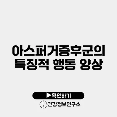 아스퍼거증후군의 특징적 행동 양상