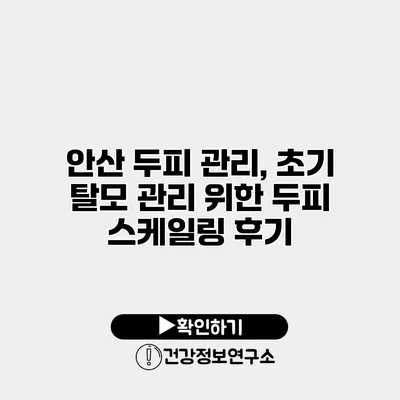 안산 두피 관리, 초기 탈모 관리 위한 두피 스케일링 후기