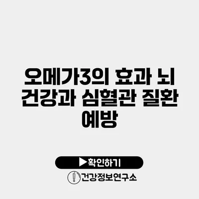 오메가3의 효과 뇌 건강과 심혈관 질환 예방