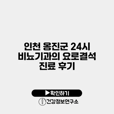 인천 옹진군 24시 비뇨기과의 요로결석 진료 후기