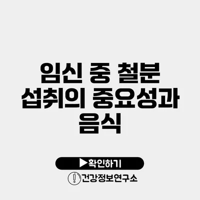 임신 중 철분 섭취의 중요성과 음식