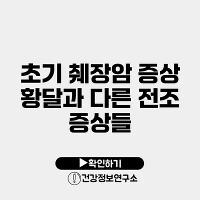 초기 췌장암 증상 황달과 다른 전조 증상들