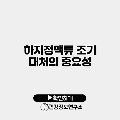 하지정맥류 조기 대처의 중요성