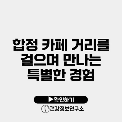 합정 카페 거리를 걸으며 만나는 특별한 경험