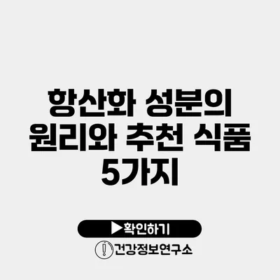 항산화 성분의 원리와 추천 식품 5가지