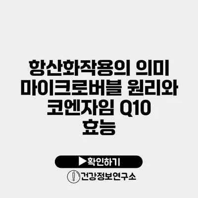 항산화작용의 의미 마이크로버블 원리와 코엔자임 Q10 효능