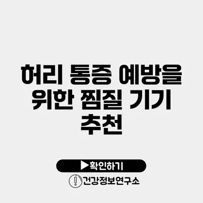 허리 통증 예방을 위한 찜질 기기 추천