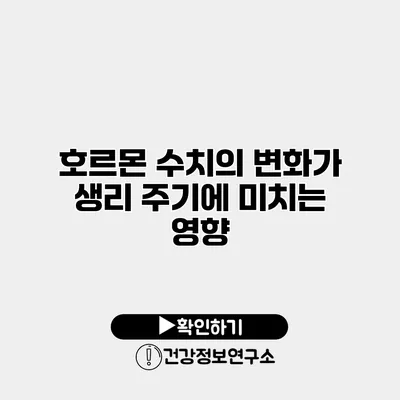 호르몬 수치의 변화가 생리 주기에 미치는 영향