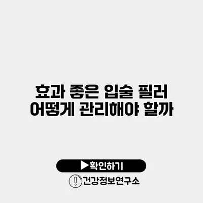 효과 좋은 입술 필러 어떻게 관리해야 할까?