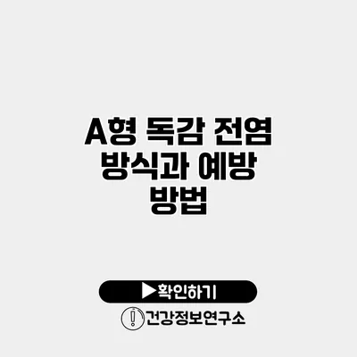 A형 독감 전염 방식과 예방 방법