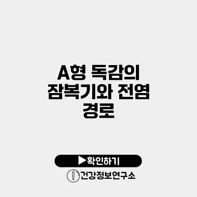 A형 독감의 잠복기와 전염 경로