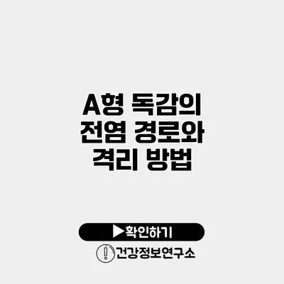 A형 독감의 전염 경로와 격리 방법