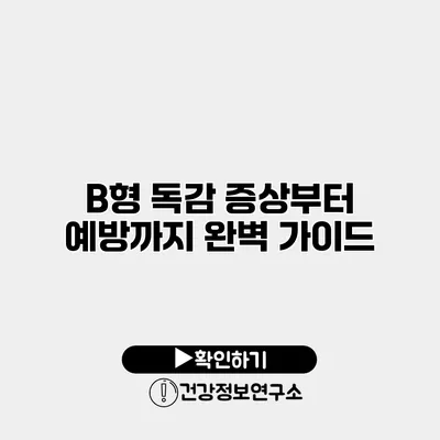 B형 독감 증상부터 예방까지 완벽 가이드