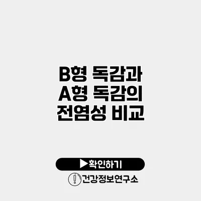 B형 독감과 A형 독감의 전염성 비교