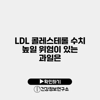 LDL 콜레스테롤 수치 높일 위험이 있는 과일은?