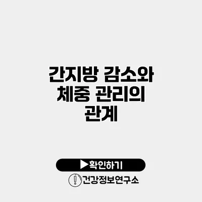 간지방 감소와 체중 관리의 관계