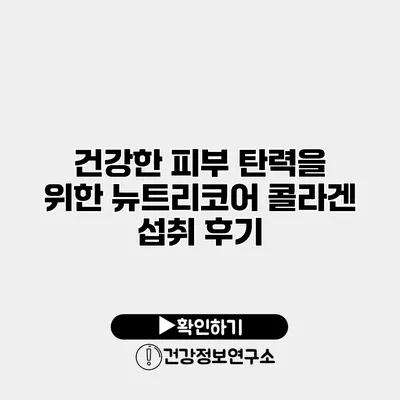 건강한 피부 탄력을 위한 뉴트리코어 콜라겐 섭취 후기