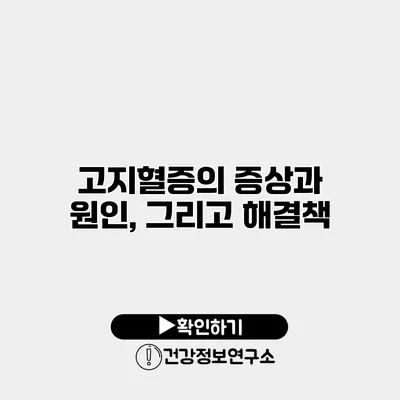고지혈증의 증상과 원인, 그리고 해결책