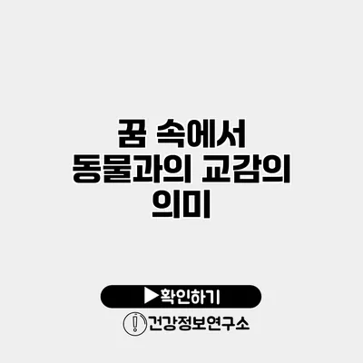 꿈 속에서 동물과의 교감의 의미