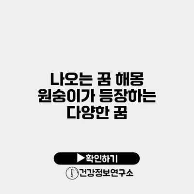 나오는 꿈 해몽 원숭이가 등장하는 다양한 꿈