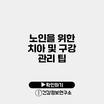 노인을 위한 치아 및 구강 관리 팁