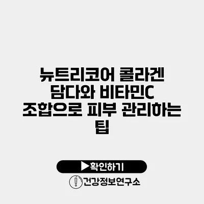 뉴트리코어 콜라겐 담다와 비타민C 조합으로 피부 관리하는 팁