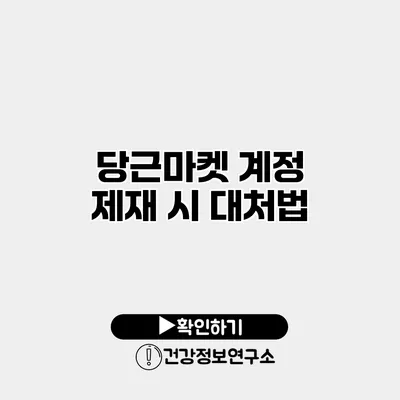 당근마켓 계정 제재 시 대처법