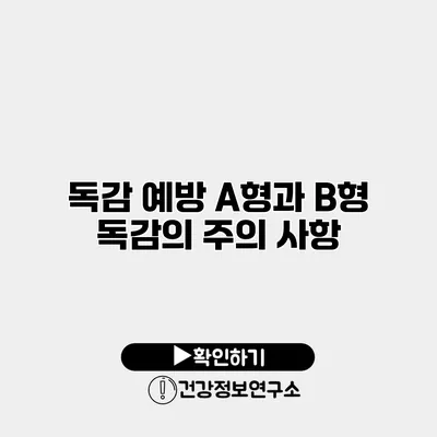 독감 예방 A형과 B형 독감의 주의 사항