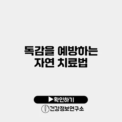 독감을 예방하는 자연 치료법