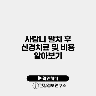 사랑니 발치 후 신경치료 및 비용 알아보기