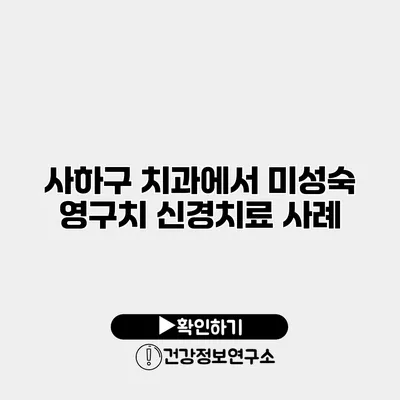사하구 치과에서 미성숙 영구치 신경치료 사례