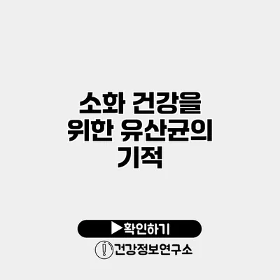 소화 건강을 위한 유산균의 기적