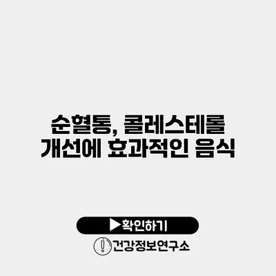 순혈통, 콜레스테롤 개선에 효과적인 음식