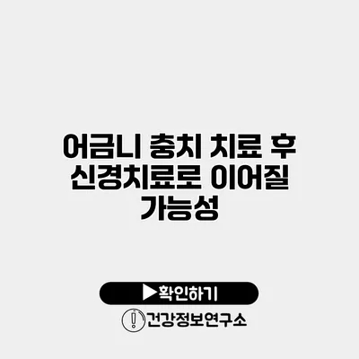 어금니 충치 치료 후 신경치료로 이어질 가능성