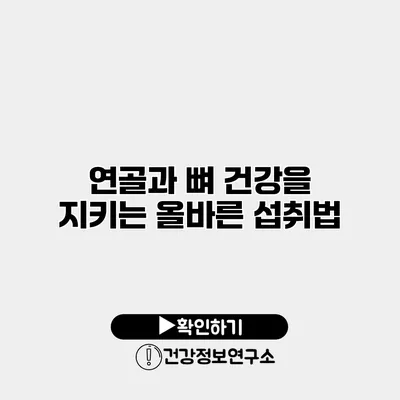 연골과 뼈 건강을 지키는 올바른 섭취법