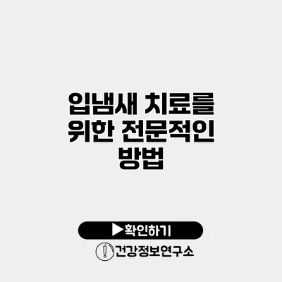 입냄새 치료를 위한 전문적인 방법
