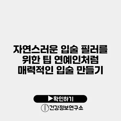 자연스러운 입술 필러를 위한 팁 연예인처럼 매력적인 입술 만들기