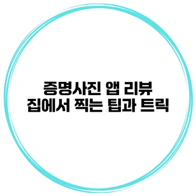 증명사진 앱 리뷰 집에서 찍는 팁과 트릭