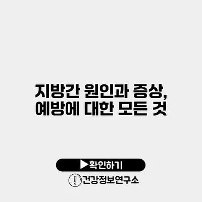 지방간 원인과 증상, 예방에 대한 모든 것